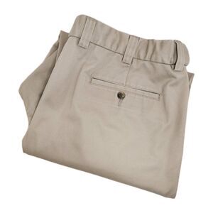 Oak Hill Premium Pants Men's 44x34 Beige Tan Khakis Pleated Chinos Slacks Cotton